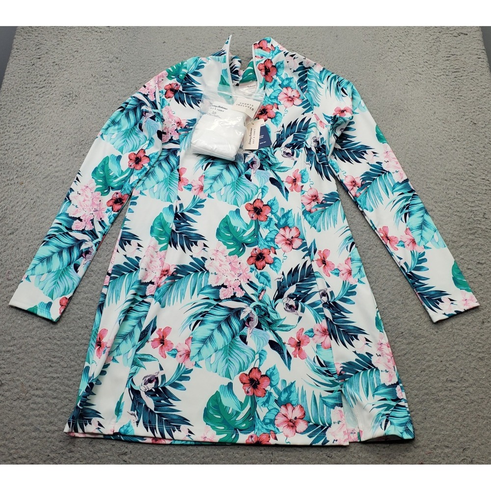 Tommy Bahama Golf & Tennis Dress Womens Small Multi Floral UPF 50+ Quarter Zip